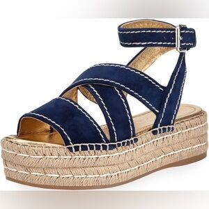 Prada Crisscross Suede Espadrille Sandal
